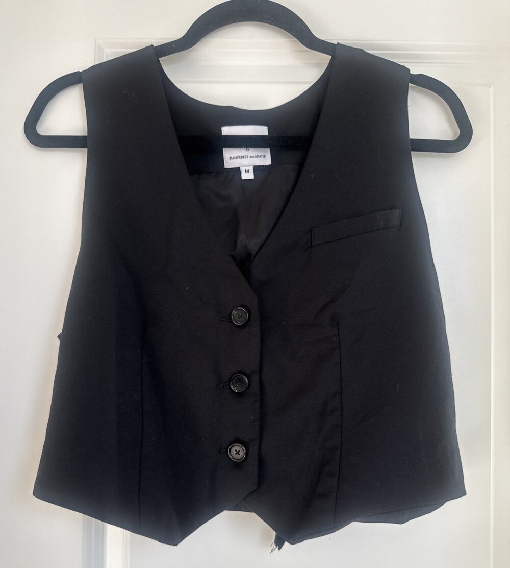 Kamperett x Anaise The Uniform Wool Black Vest Size Medium